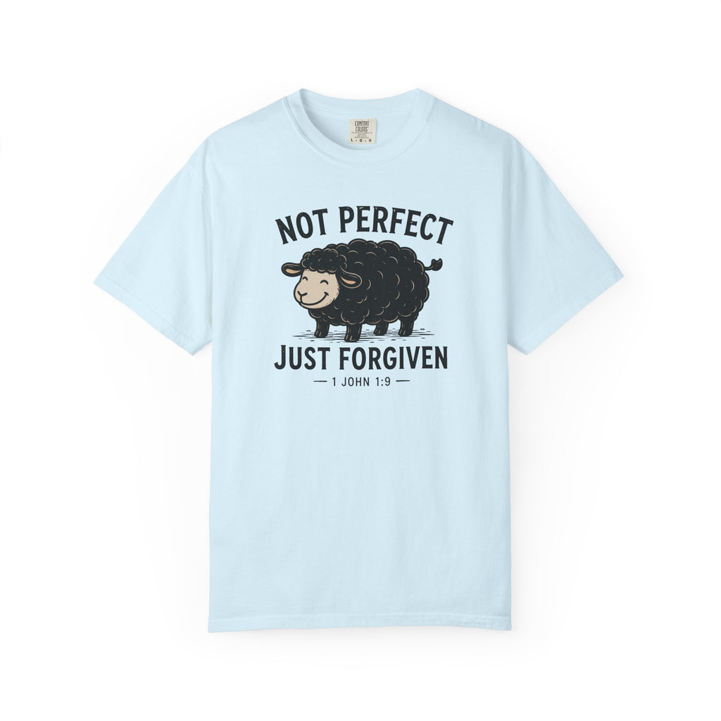 Not Perfect Just Forgiven Black Sheep Christian Shirt