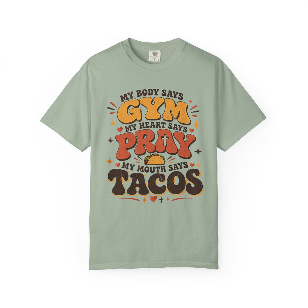 Gym Prayer & Tacos - Christian Funny Tee