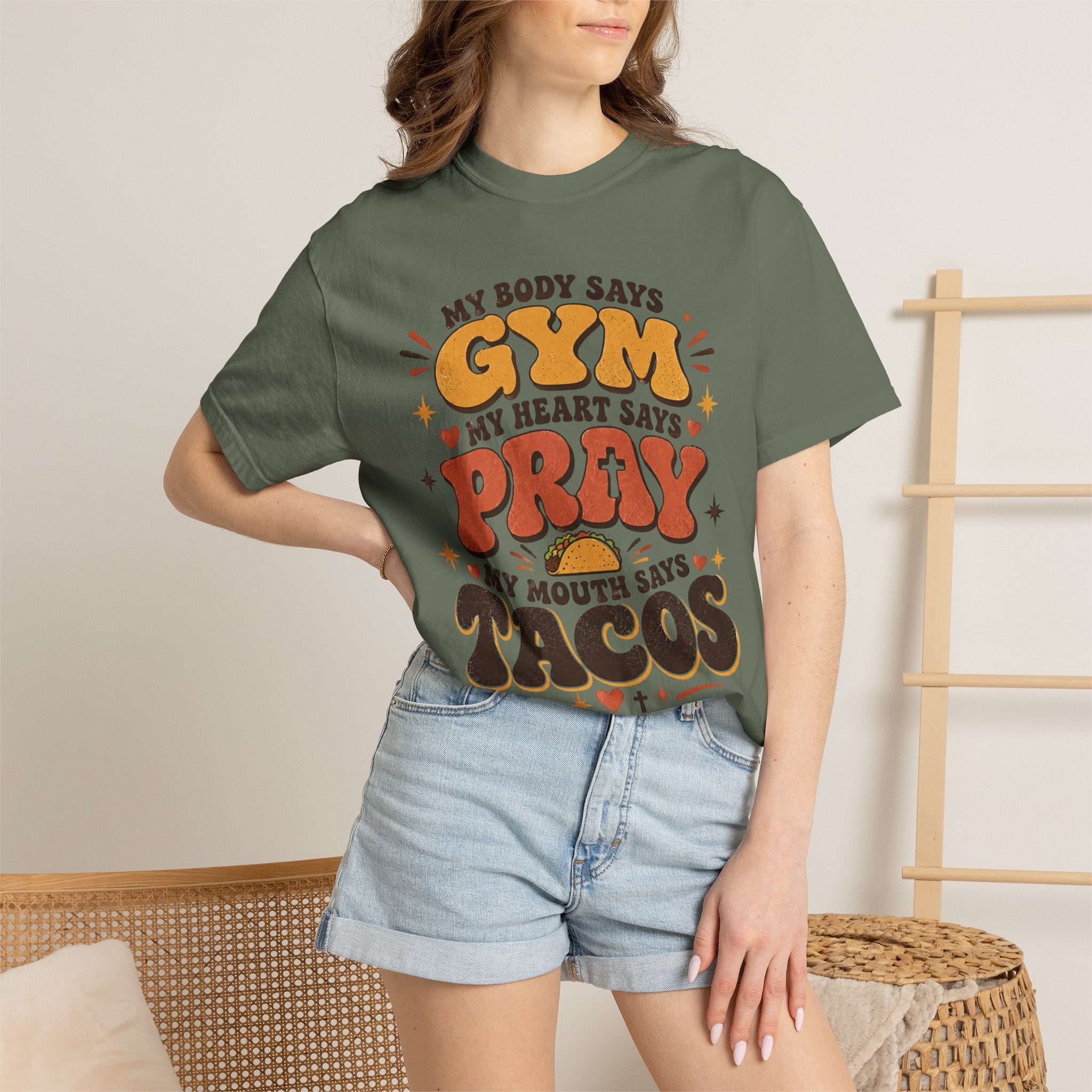 Gym Prayer & Tacos - Christian Funny Tee