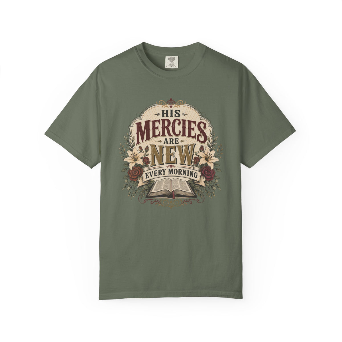 His Mercies - Christian Floral T-Shirt