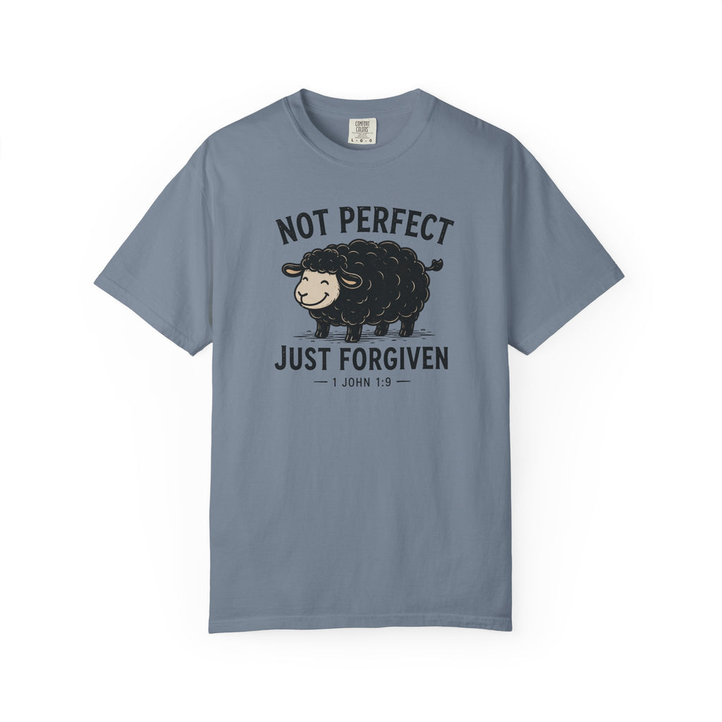 Not Perfect Just Forgiven Black Sheep Christian Shirt