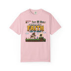 Walk By Faith Not By Sight Shirt | Christian Gamer Tee | Retro Pixel Art | Faith-Based Gaming T-Shirt