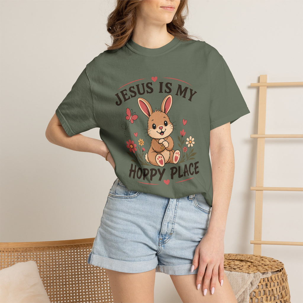 Jesus Is My Hoppy Place - Christian Humour Tee