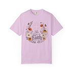 Walk By Faith - Christian Floral T-Shirt