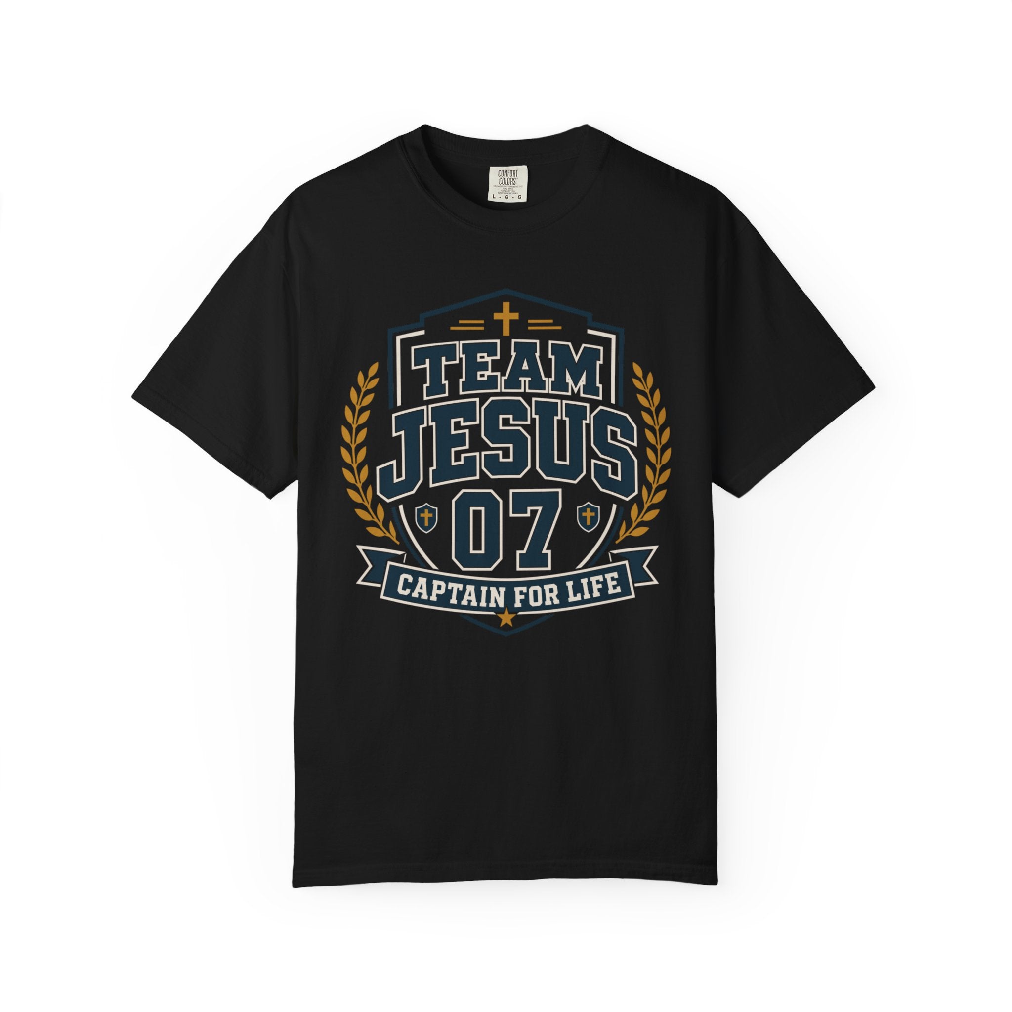 Team Jesus 07 Shirt | Captain For Life Christian Varsity Tee