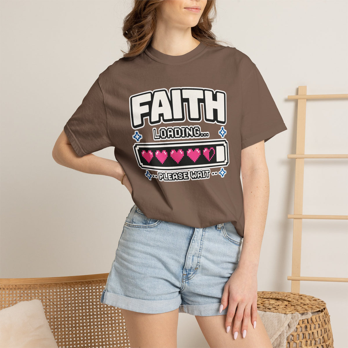 Faith Loading... Please Wait | Christian Gamer T-Shirt