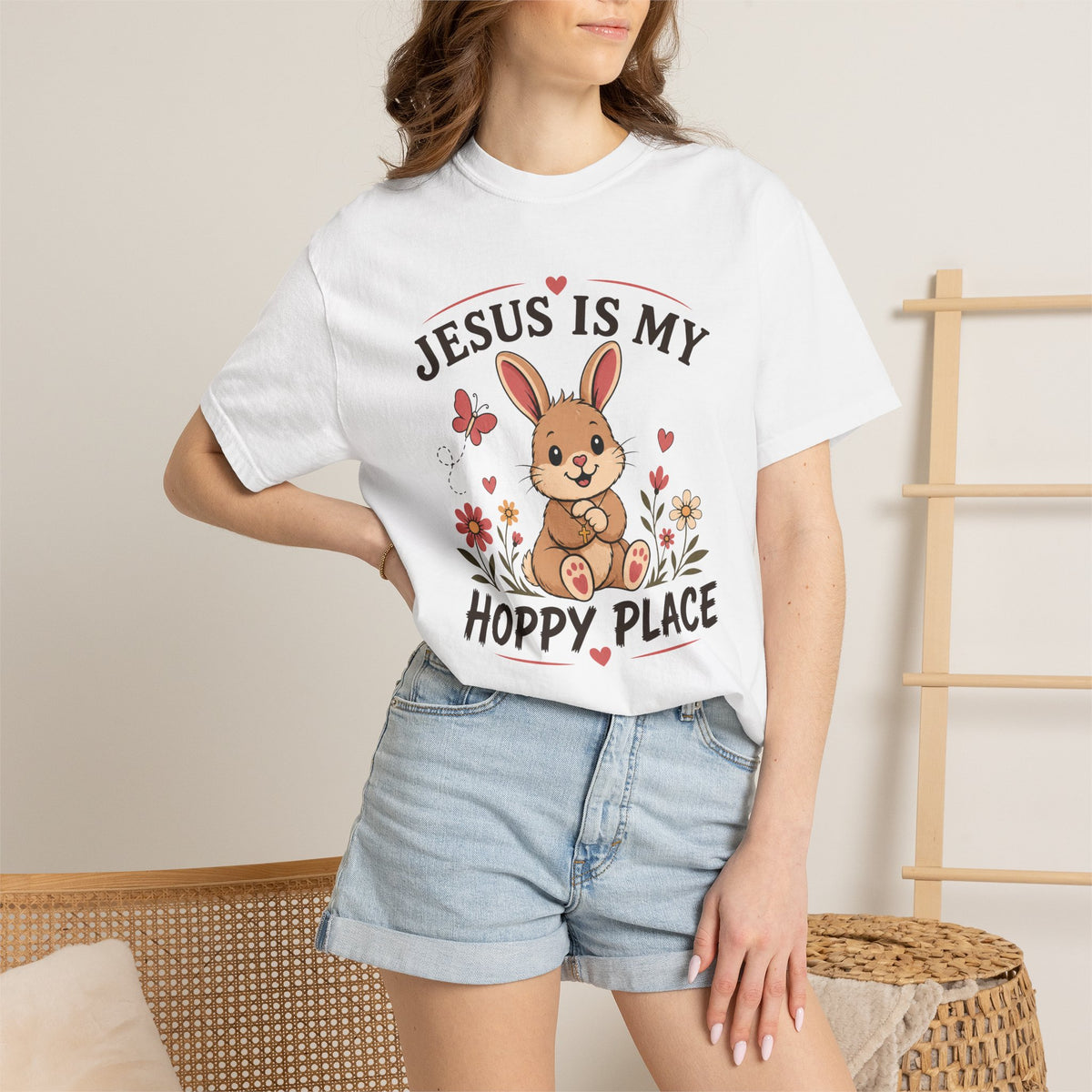 Jesus Is My Hoppy Place - Christian Humour Tee