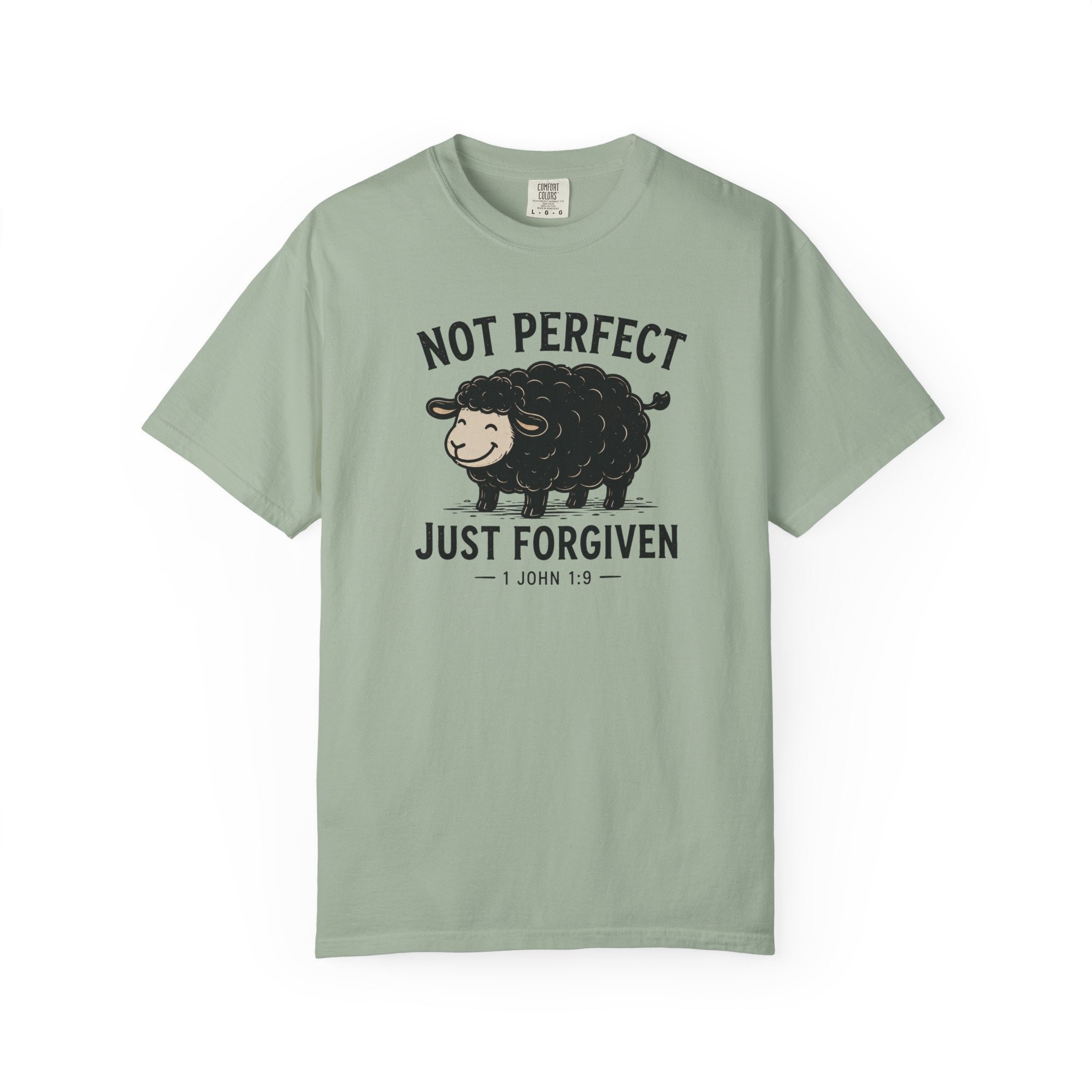 Not Perfect Just Forgiven Black Sheep Christian Shirt
