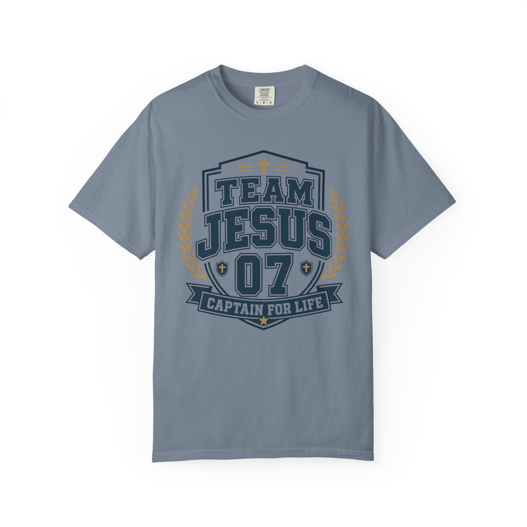 Team Jesus 07 Shirt | Captain For Life Christian Varsity Tee