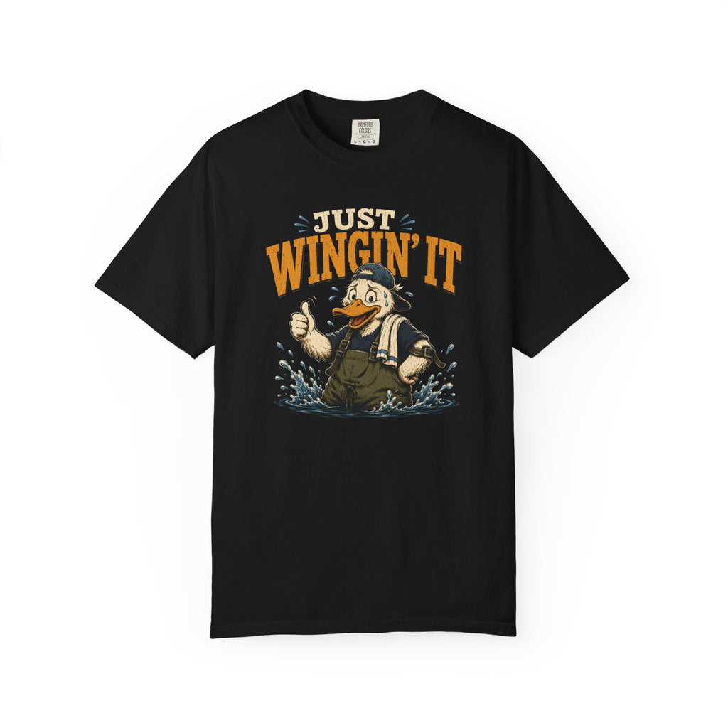 Just Wingin' It Duck T-Shirt — Funny Outdoorsy Graphic Tee