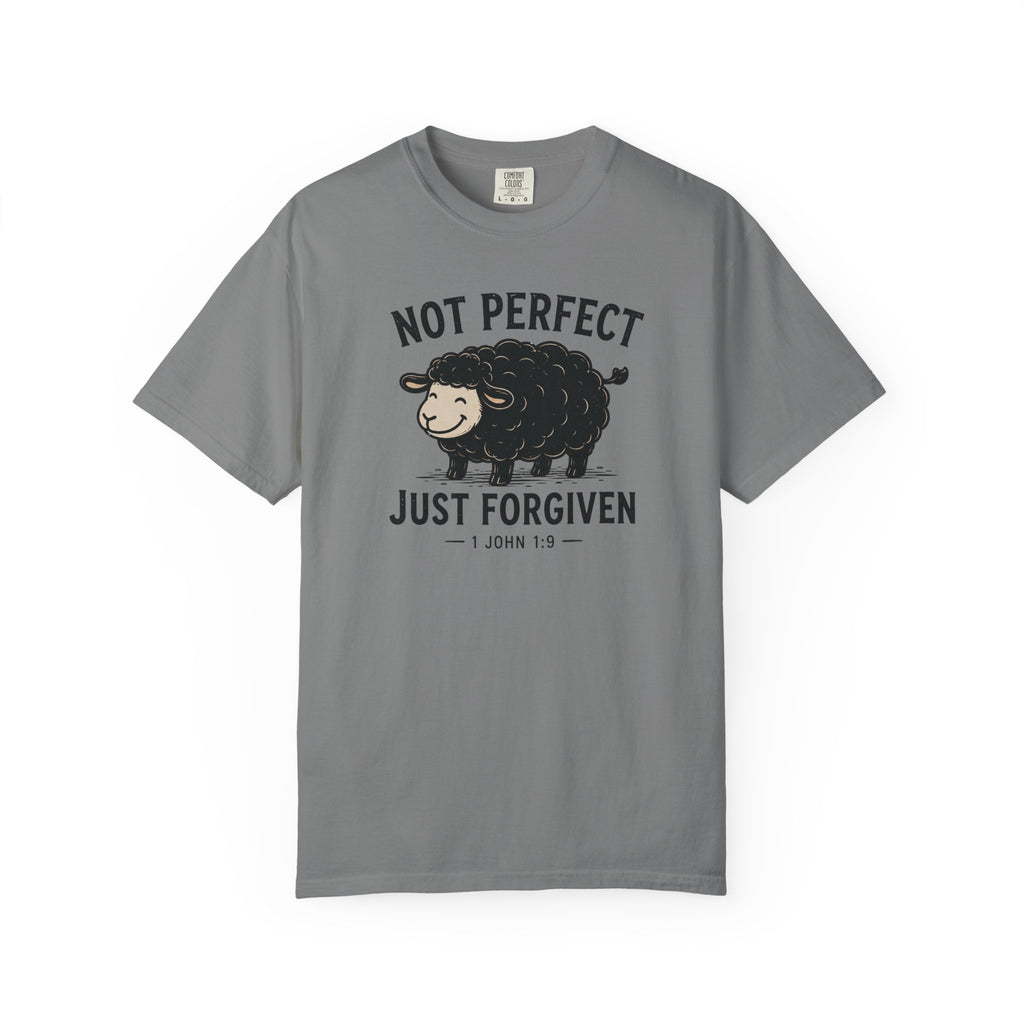 Not Perfect Just Forgiven Black Sheep Christian Shirt
