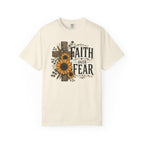 Faith Over Fear - Christian Floral Cross T-Shirt