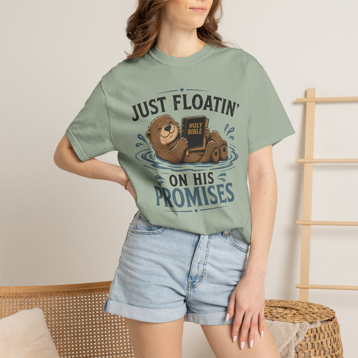 Floatin On God's Promises - Christian Humour Tee