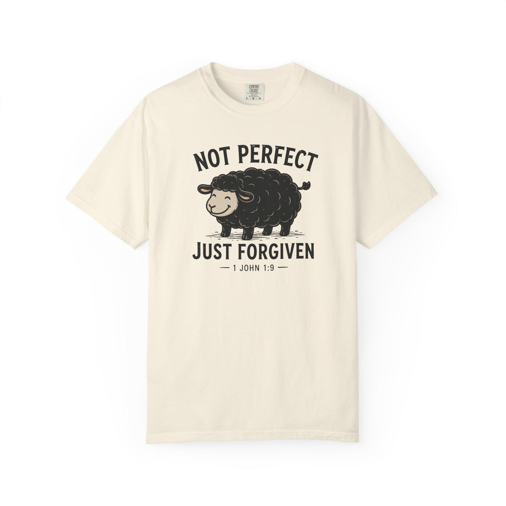 Not Perfect Just Forgiven Black Sheep Christian Shirt