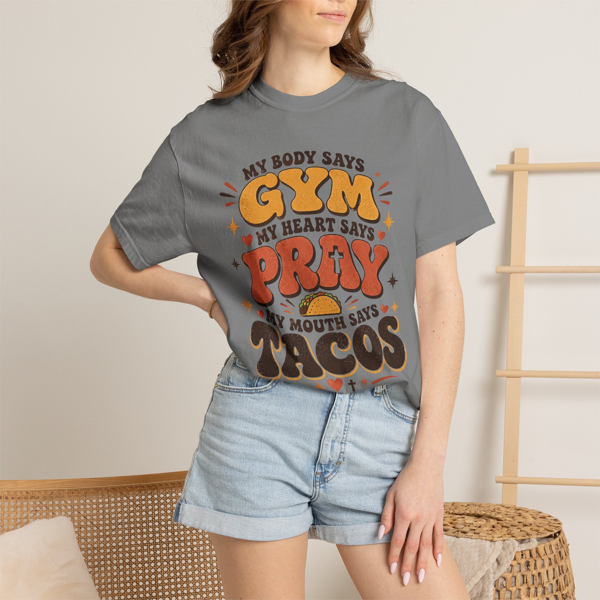 Gym Prayer & Tacos - Christian Funny Tee