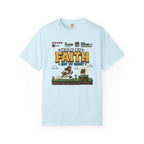 Walk By Faith Not By Sight Shirt | Christian Gamer Tee | Retro Pixel Art | Faith-Based Gaming T-Shirt