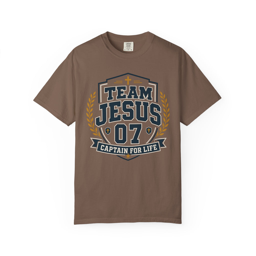 Team Jesus 07 Shirt | Captain For Life Christian Varsity Tee