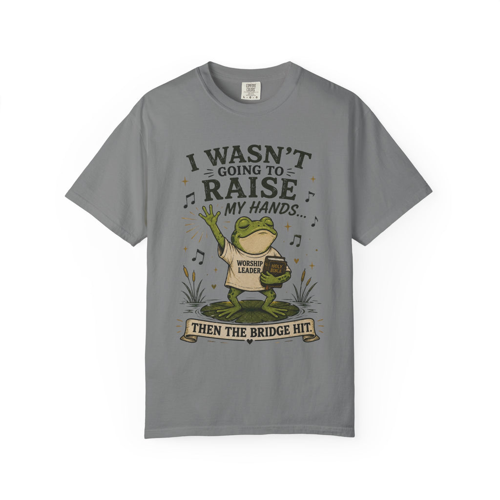 The Bridge Got Me Again Frog T-Shirt V2 – Funny Church Worship Tee
