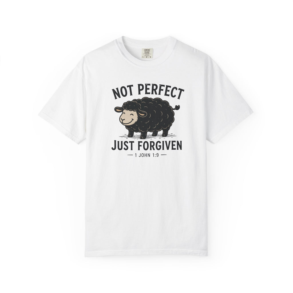 Not Perfect Just Forgiven Black Sheep Christian Shirt