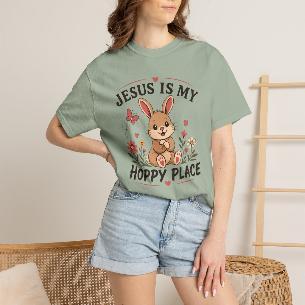 Jesus Is My Hoppy Place - Christian Humour Tee
