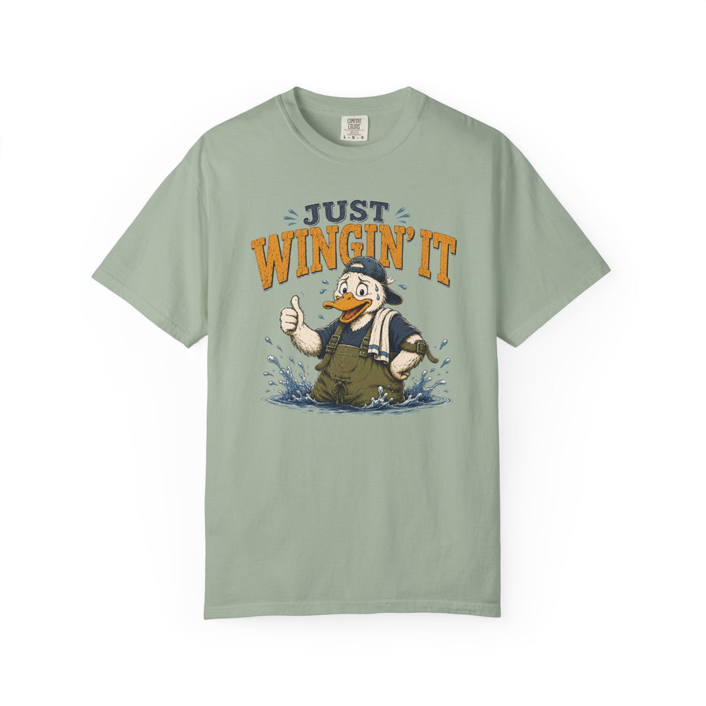 Just Wingin' It Duck T-Shirt — Funny Outdoorsy Graphic Tee