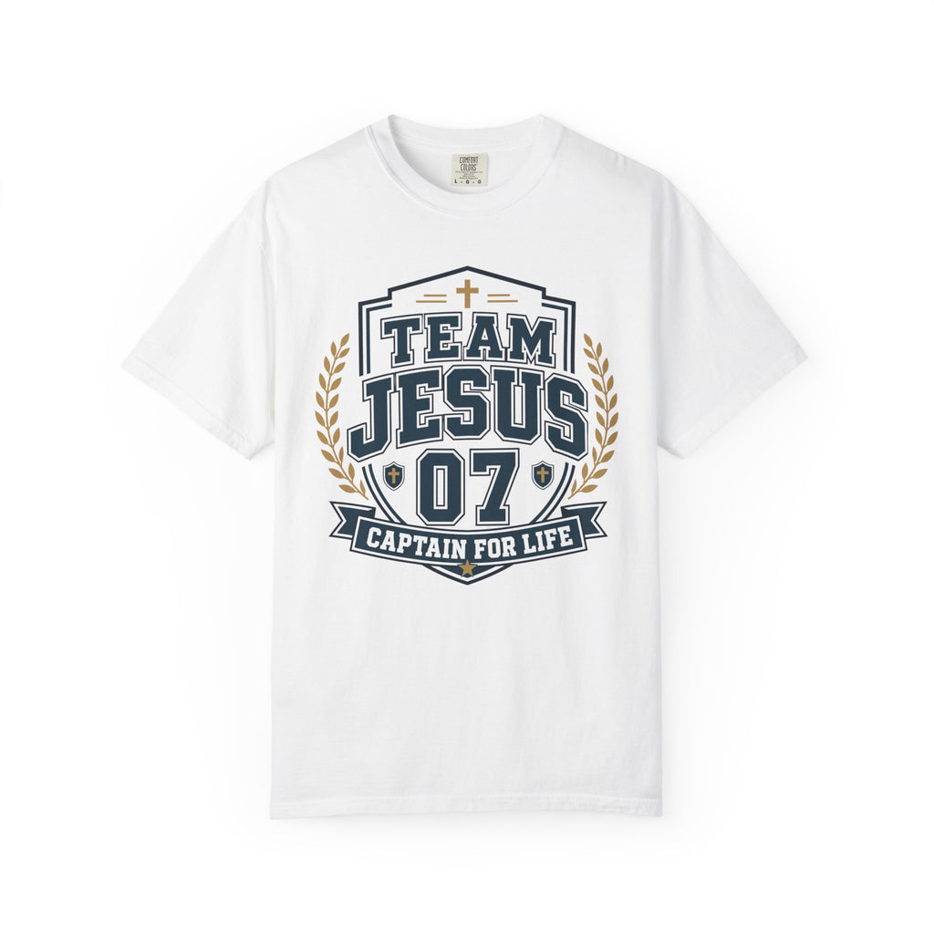 Team Jesus 07 Shirt | Captain For Life Christian Varsity Tee