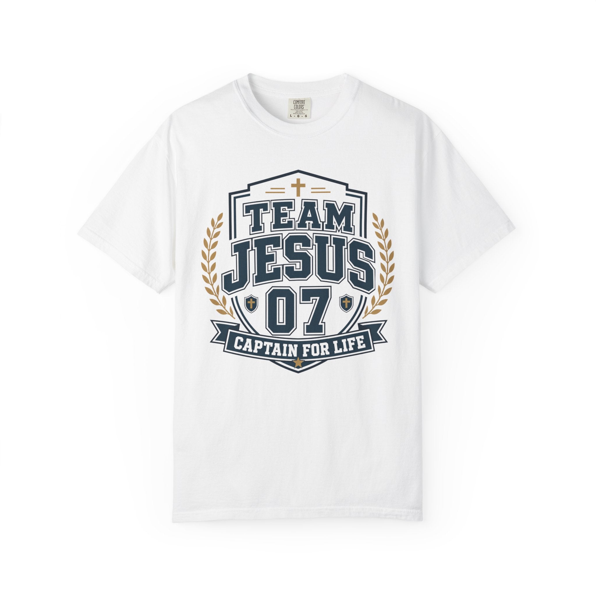 Team Jesus 07 Shirt | Captain For Life Christian Varsity Tee