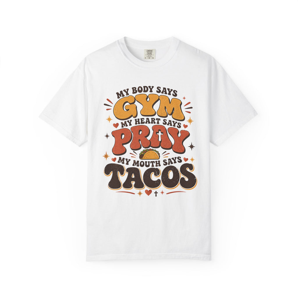 Gym Prayer & Tacos - Christian Funny Tee