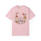 Walk By Faith - Christian Floral T-Shirt