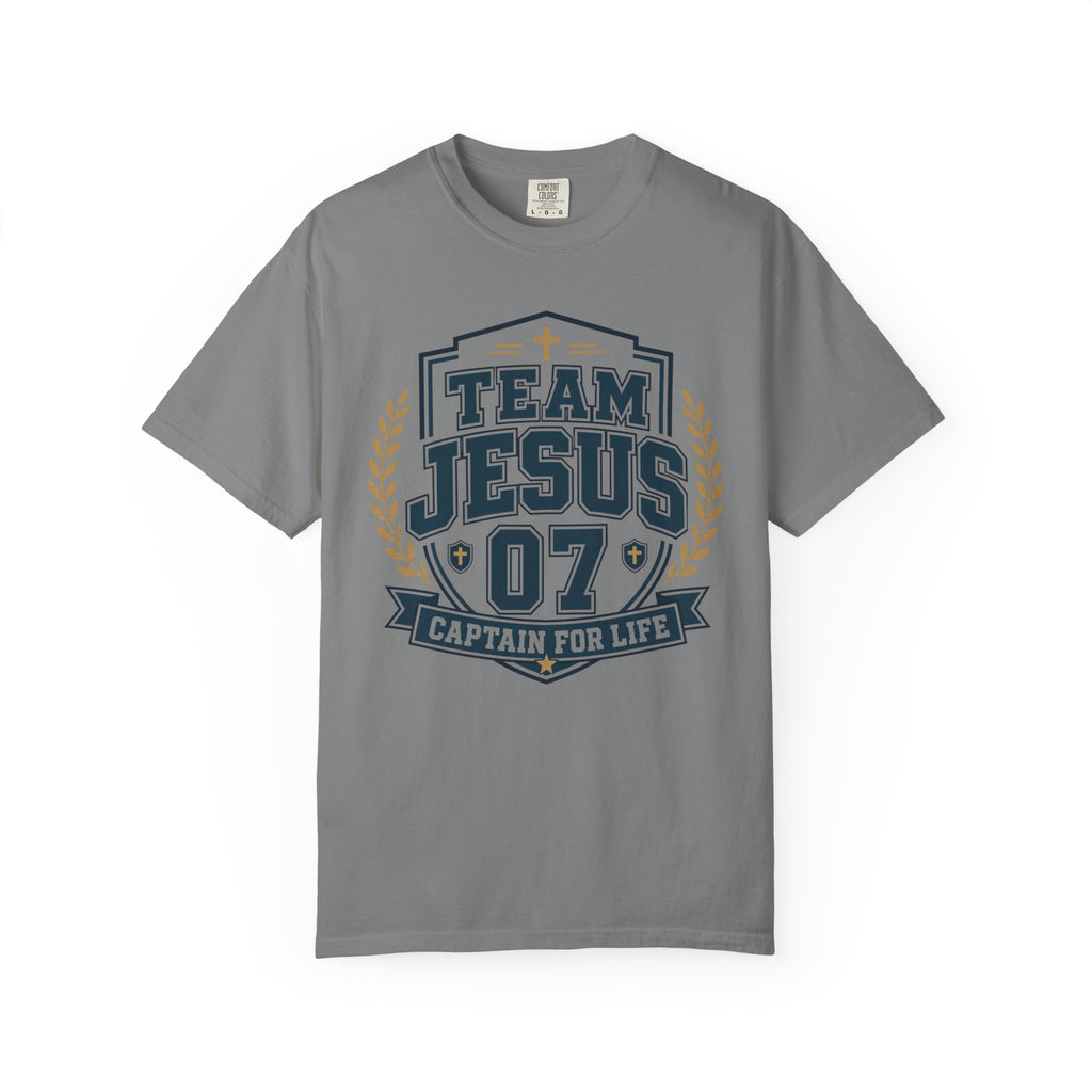 Team Jesus 07 Shirt | Captain For Life Christian Varsity Tee